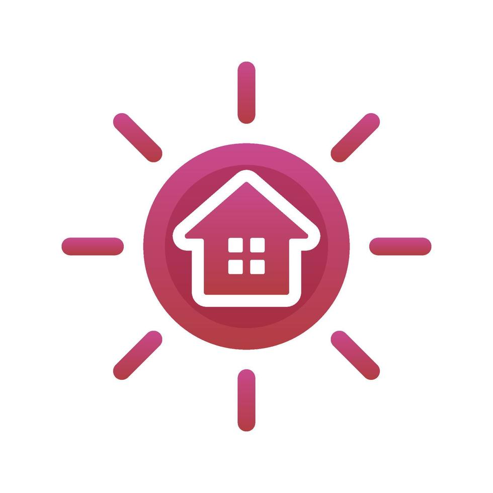 sun home logo gradient design template icon element vector