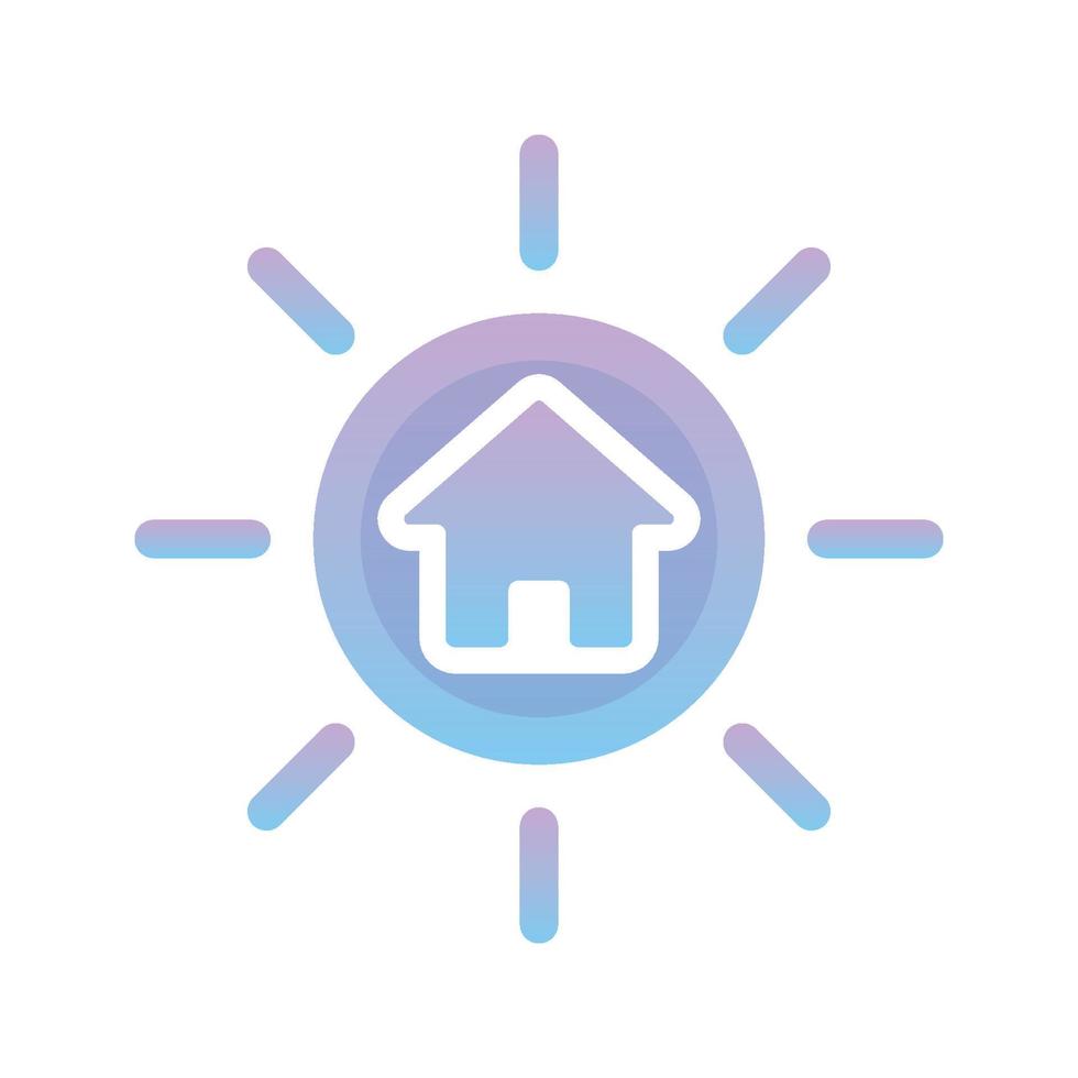 elemento de icono de plantilla de diseño de degradado de logotipo de casa de sol vector
