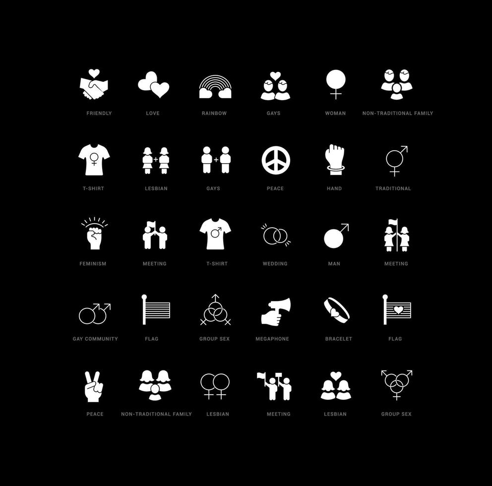 Vector Simple Icons of International Day LGBT