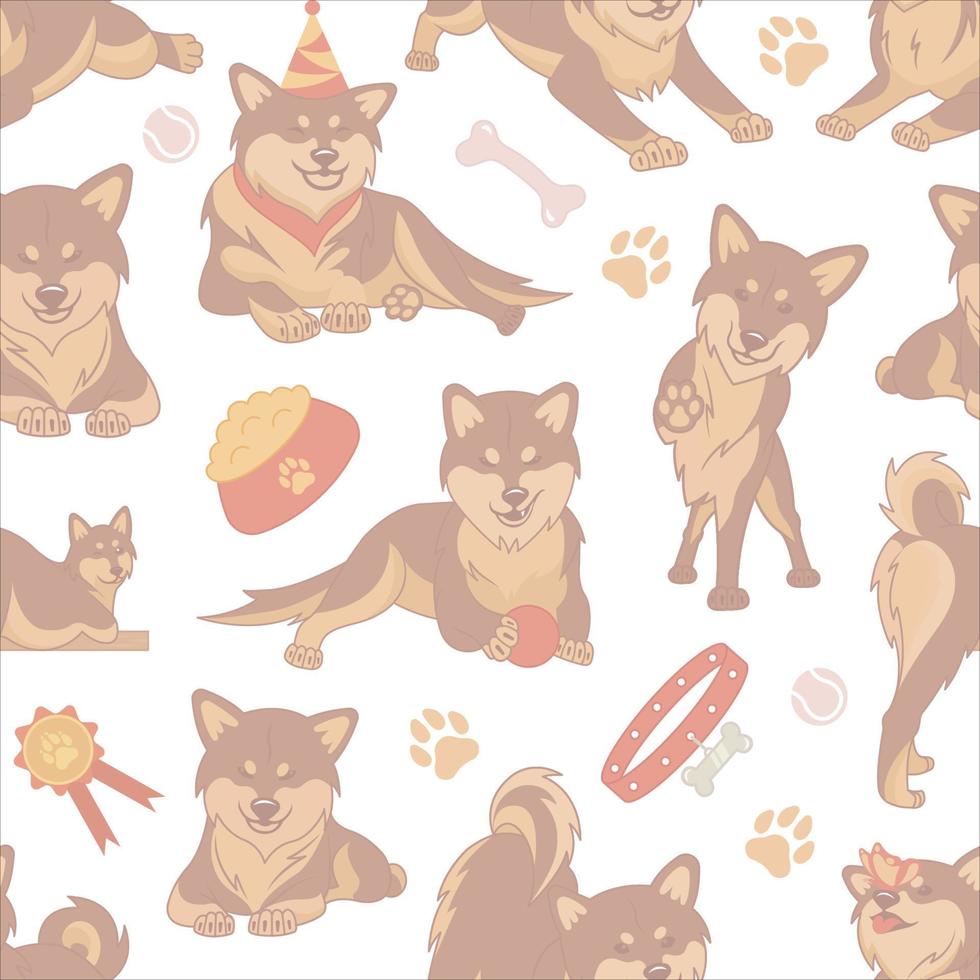 Seamless Pattern with Dogs vector