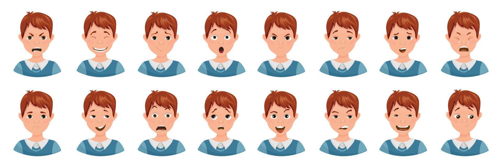 Teenager Character Avatars vector