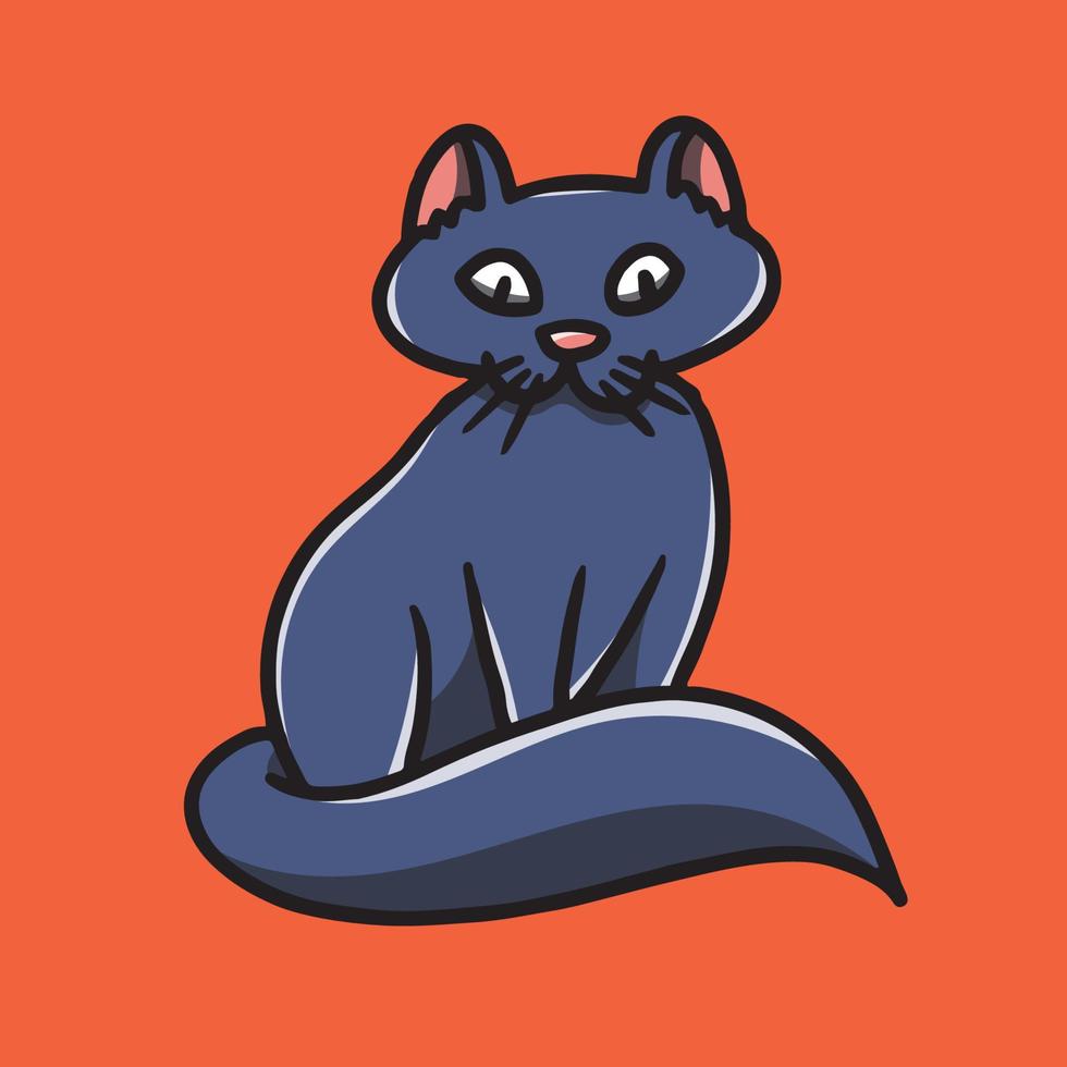 dibujado a mano lindo gato ilustración vector