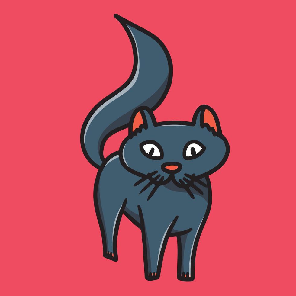 dibujado a mano lindo gato ilustración vector