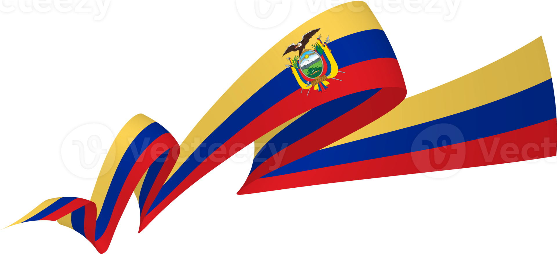 battement de ruban du drapeau de l'equateur png