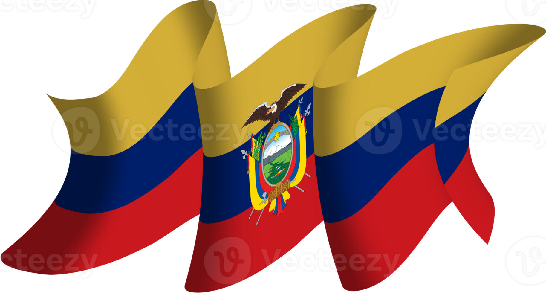 vibração da fita da bandeira do equador png