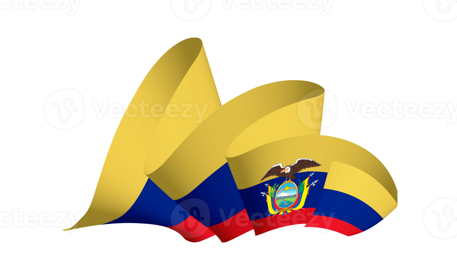 aleteo de la cinta de la bandera de ecuador png