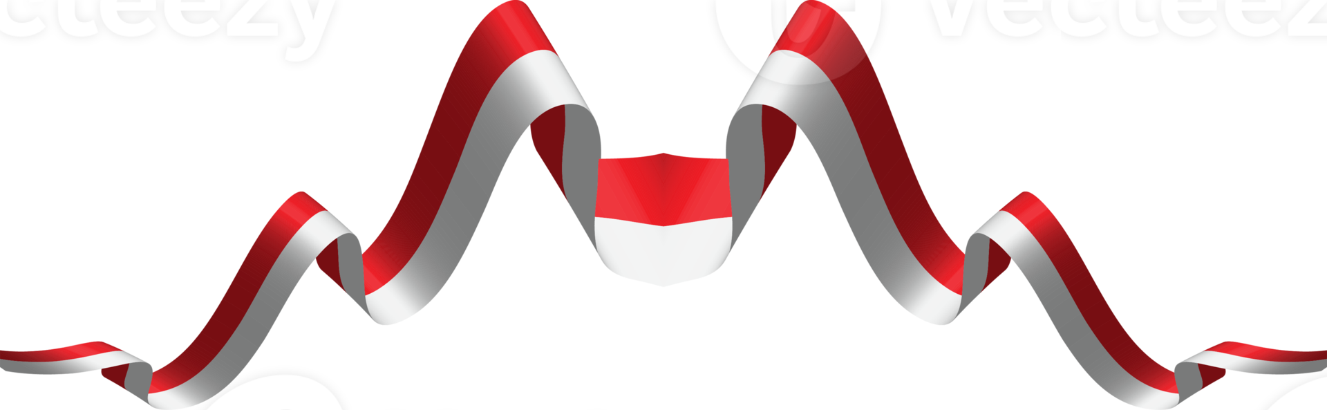 Indonesia flag ribbon flutter png