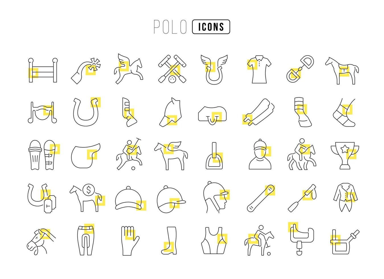 Set of linear icons of Polo vector