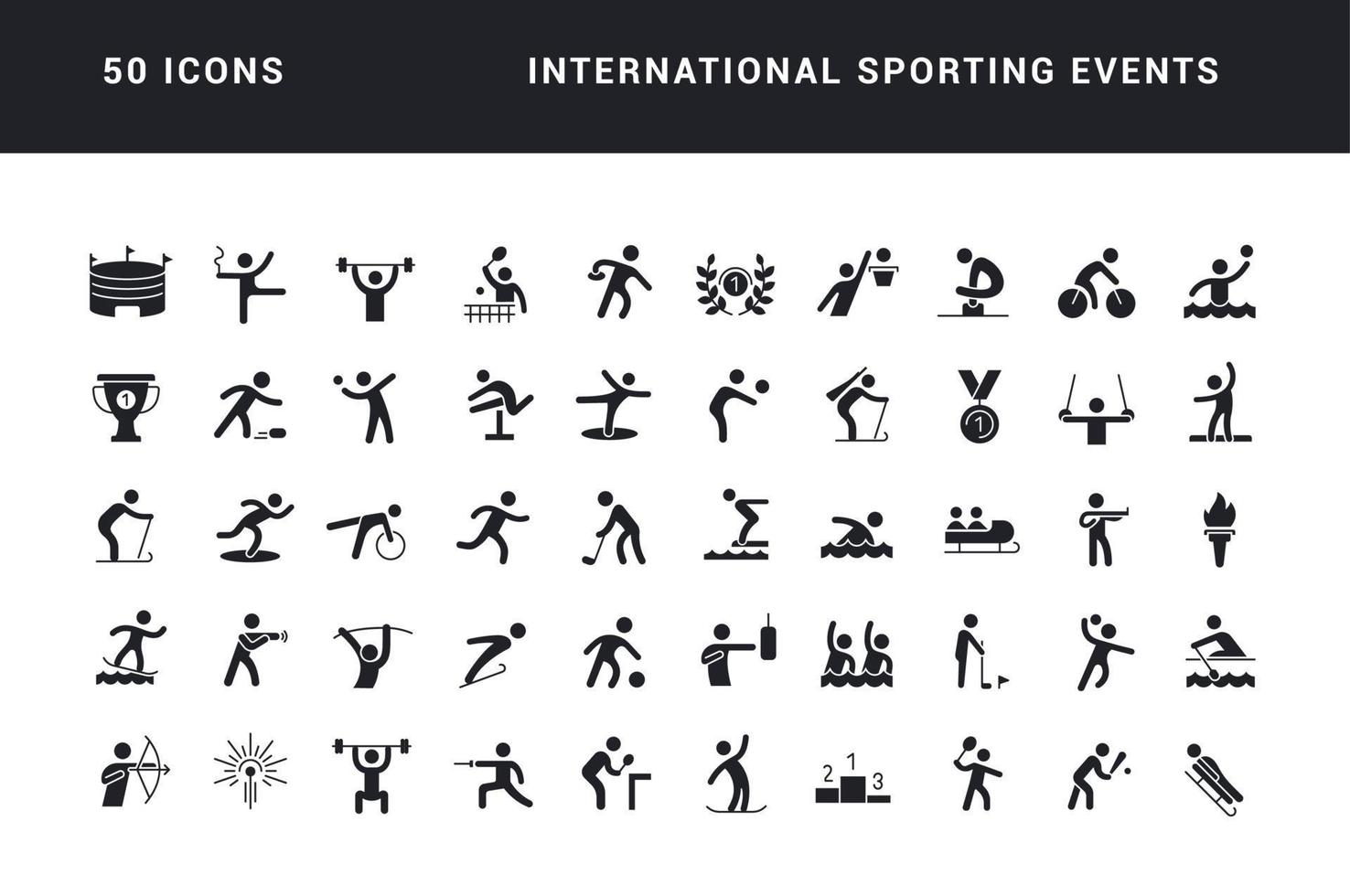 Set of simple icons of International Sporting Events 10171018 Vector