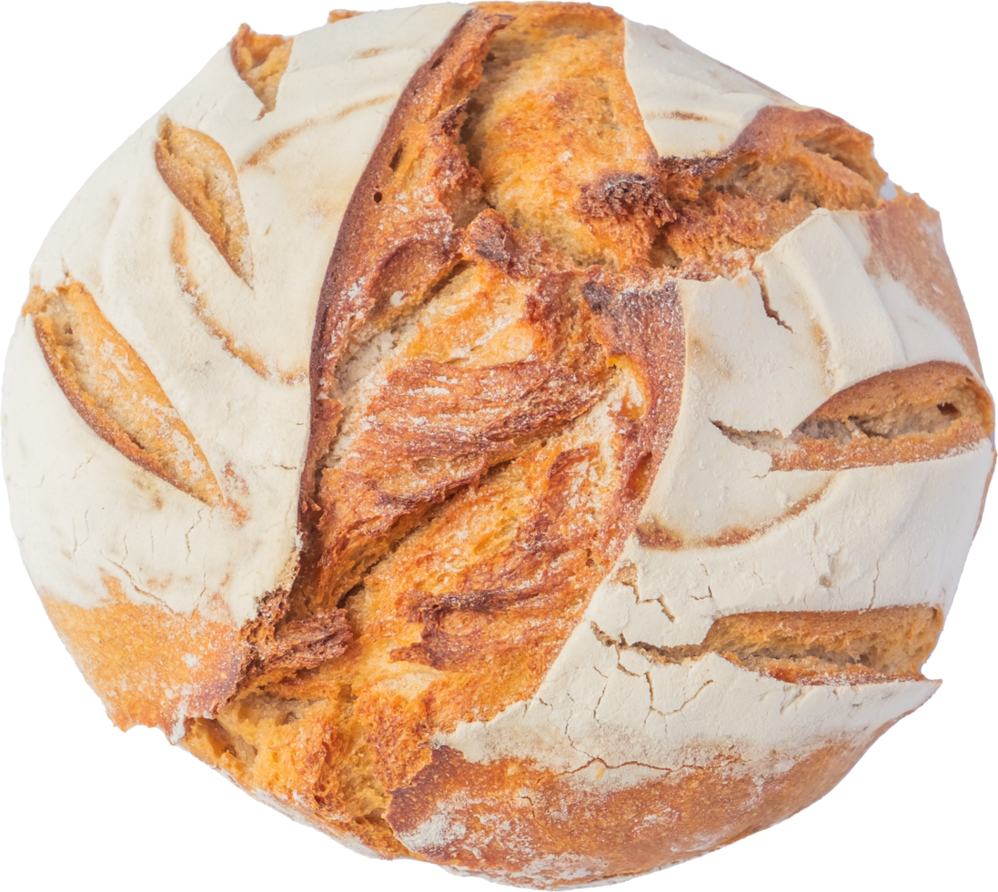 cutout sourdough bread on transparent background. png