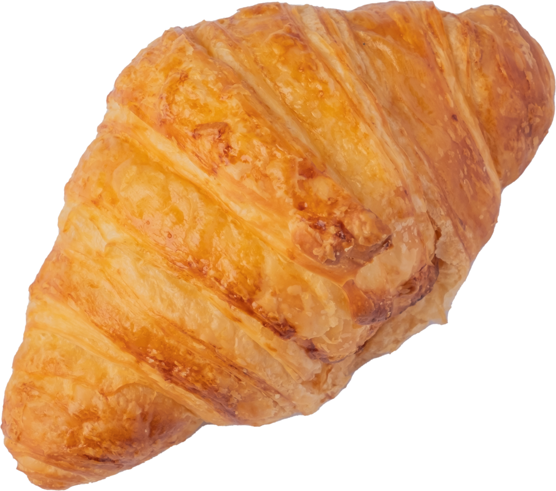 ausgeschnittenes croissantbrot auf transparentem hintergrund. png