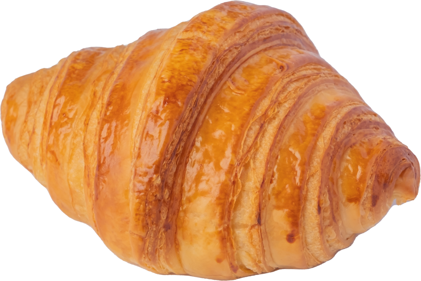 ausgeschnittenes croissantbrot auf transparentem hintergrund. png
