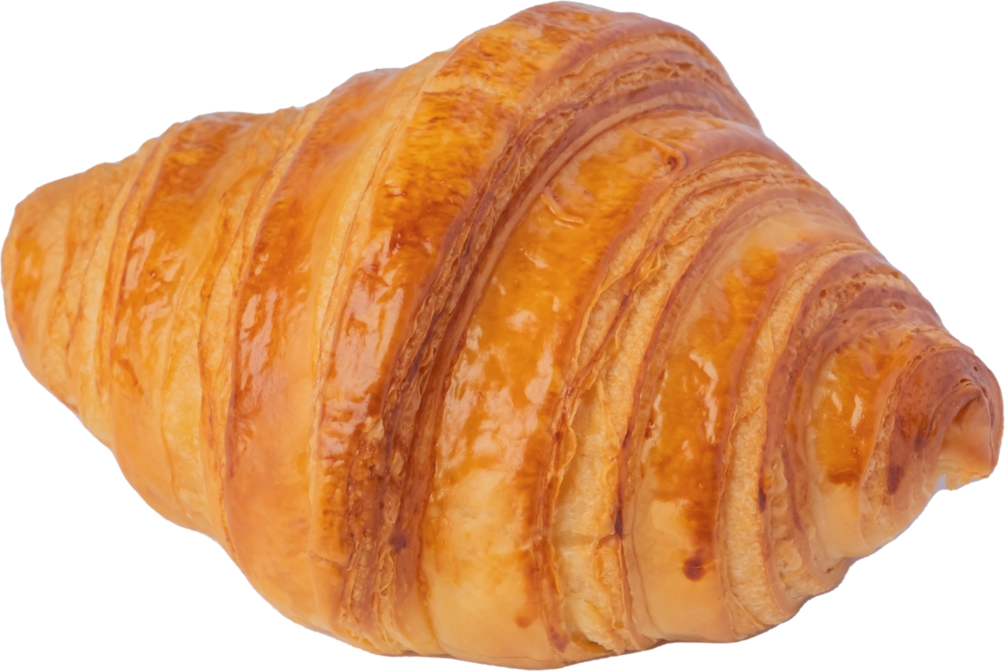 pain croissant découpé sur fond transparent. png