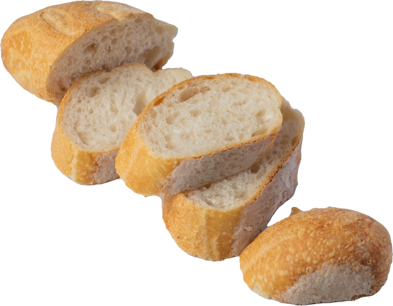 pain de baquette découpé sur fond transparent. png