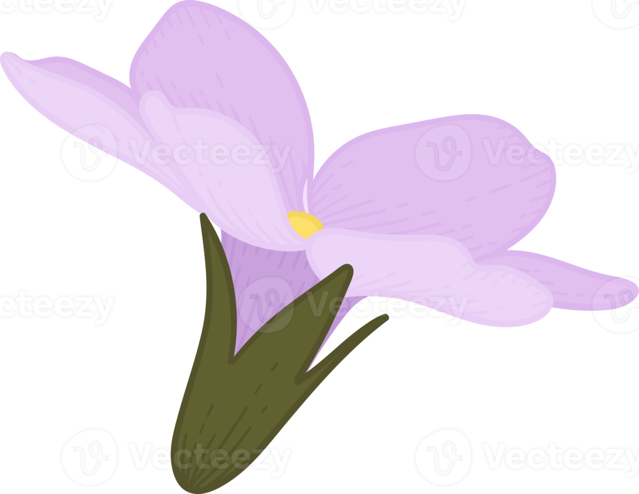 rosa glöm mig inte blomma handritad illustration. png