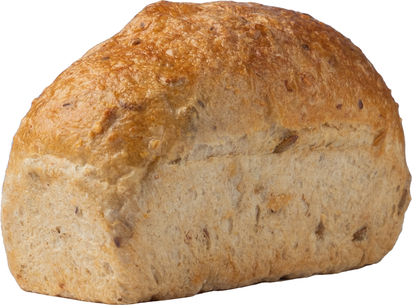 cutout whole wheat bread on transparent background. png