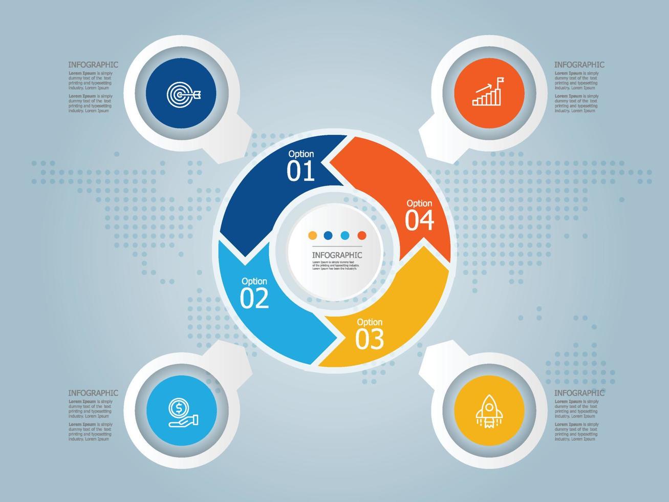 abstract steps infographic presentation vector