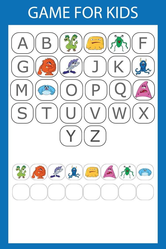 Solve the riddle and collect the word. Worksheet for preschool kids, kids activity sheet, printable worksheet vector