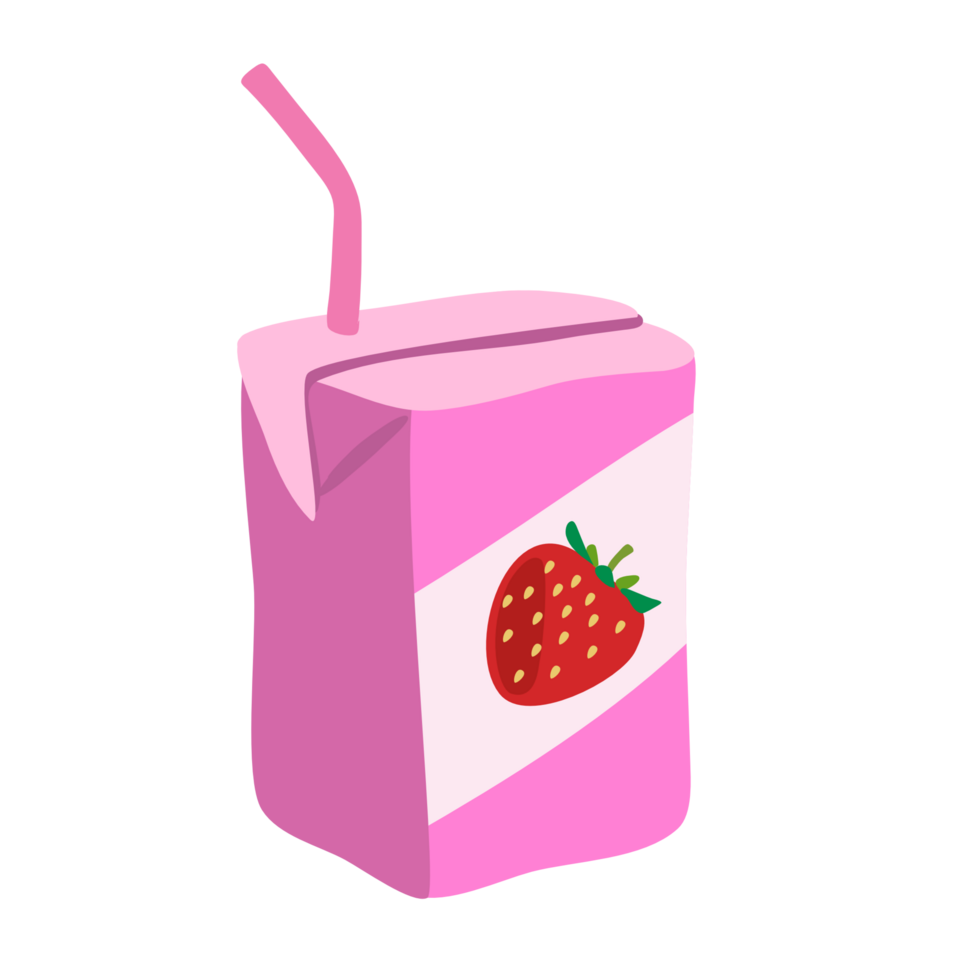 Erdbeer-Milchtüte Png-Datei png