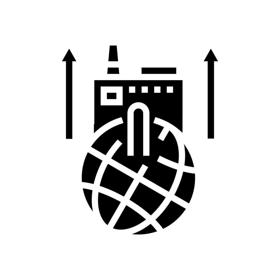 edificio de crecimiento de fábricas industriales glifo icono vector ilustración