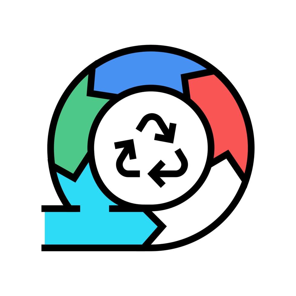 reciclaje y economía circular color icono vector ilustración