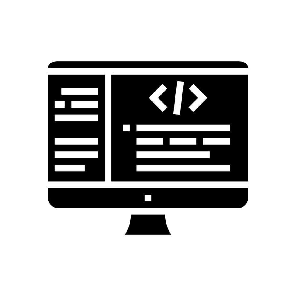 código de codificación geek glifo icono vector ilustración