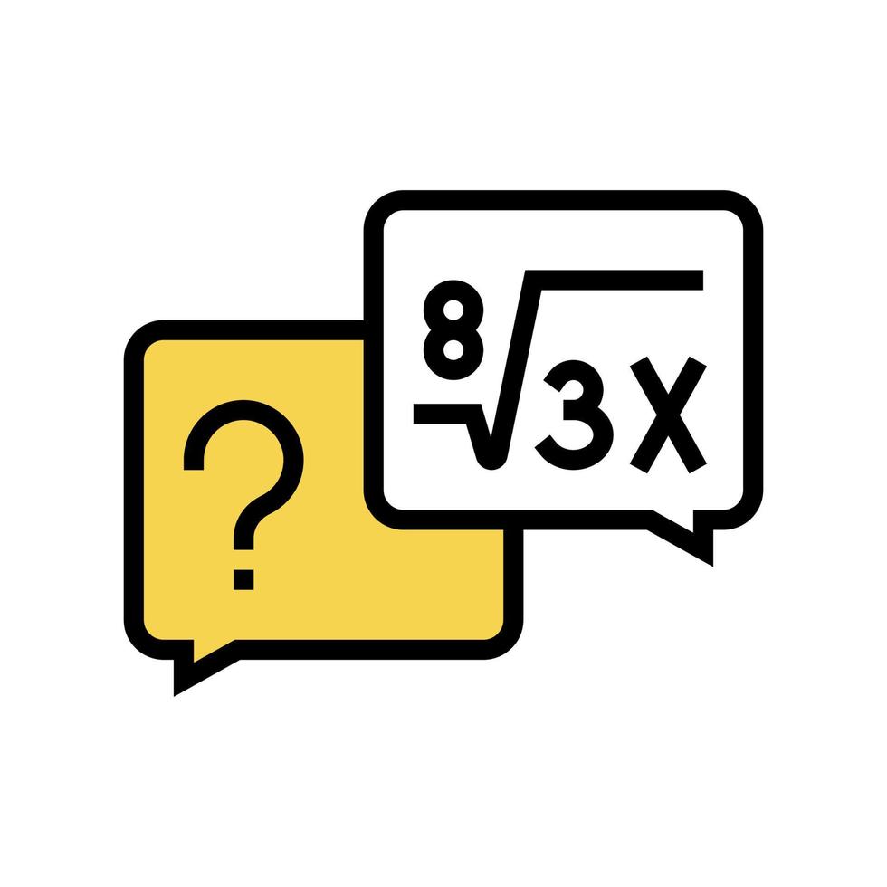 math solving geek color icon vector illustration