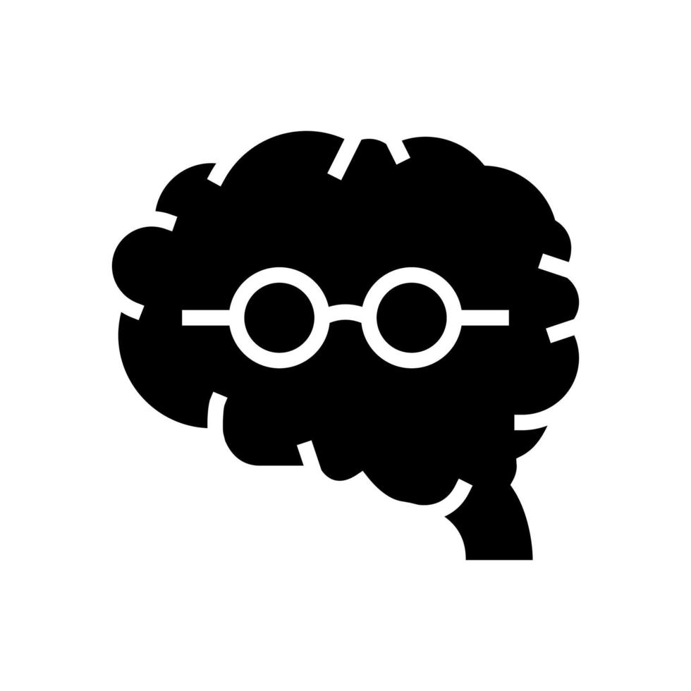 brain geek glyph icon vector illustration sign