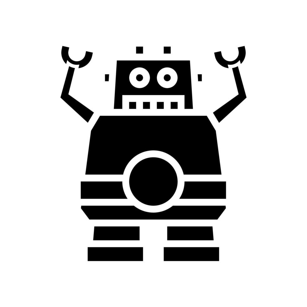 robotic geek glyph icon vector illustration sign