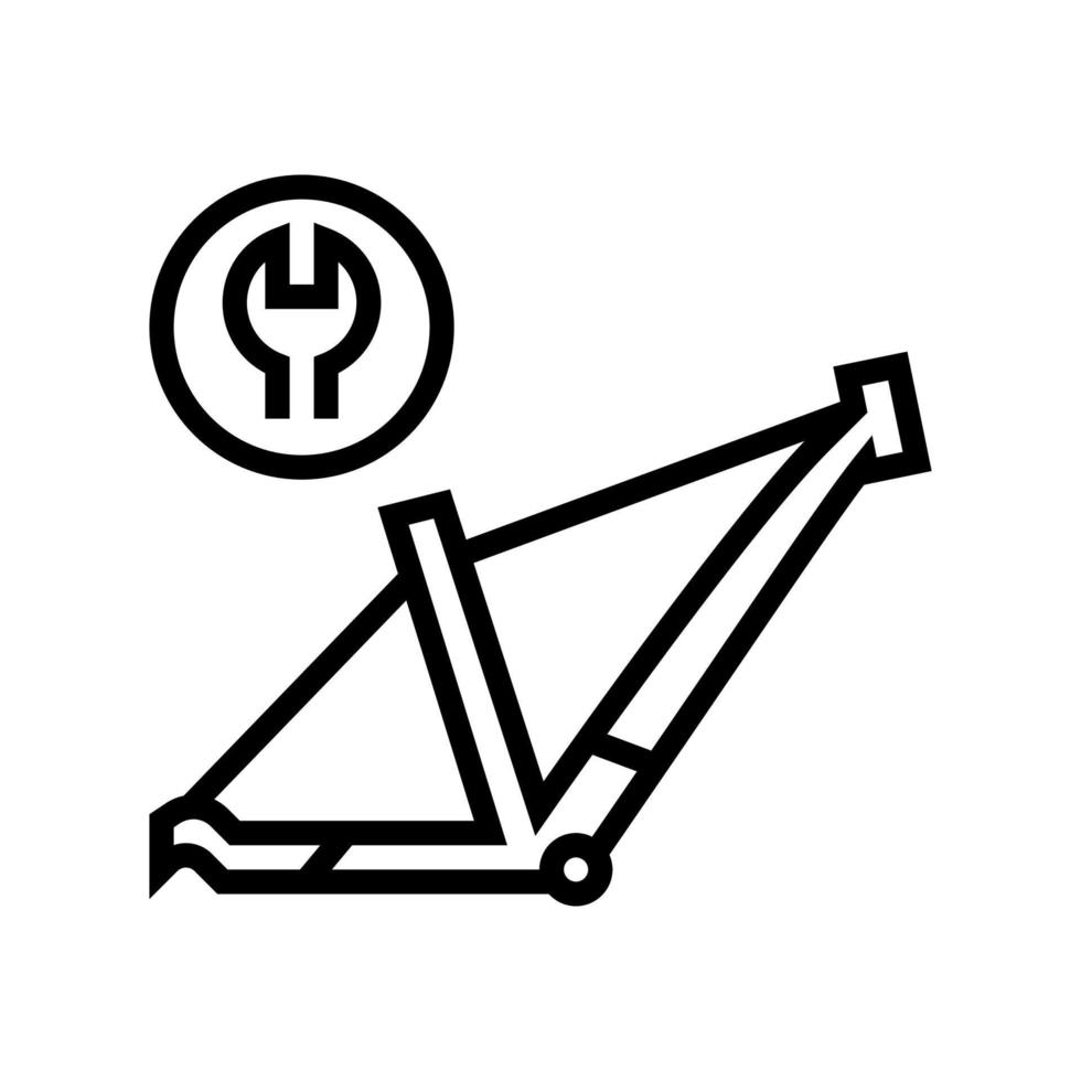 bicycle frame repair line icon vector illustration