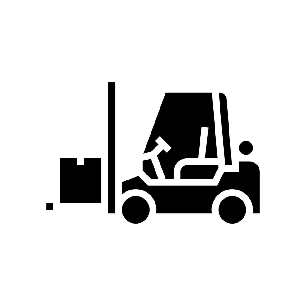 loader cart glyph icon vector black illustration