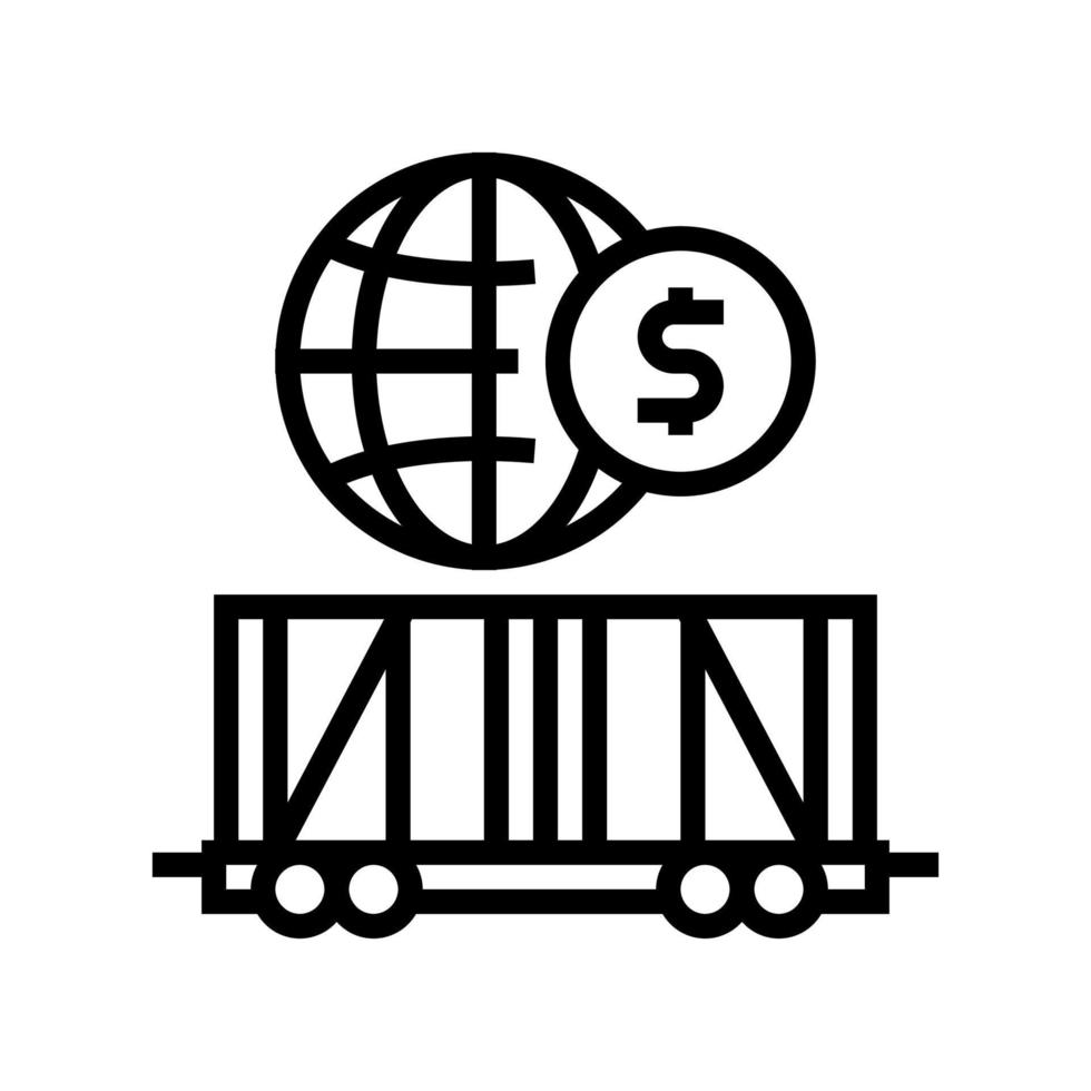tren transporte línea icono vector negro ilustración