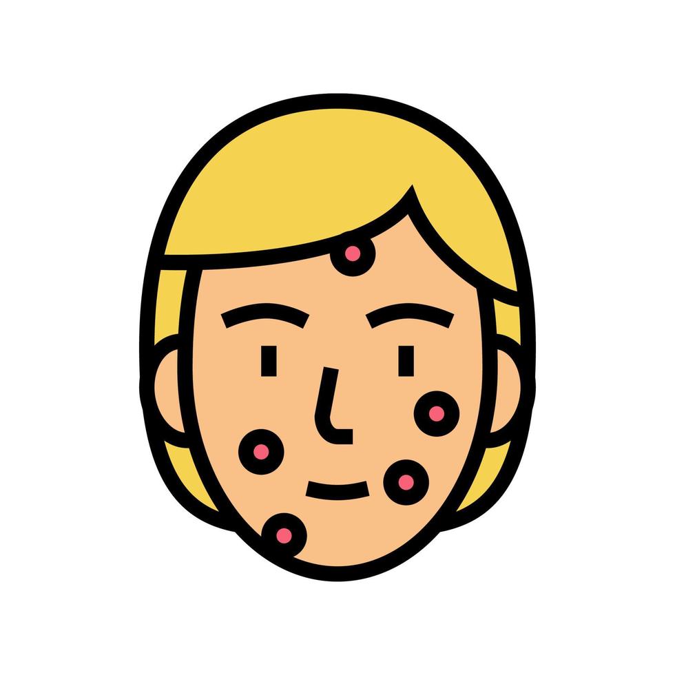 face acne color icon vector color illustration