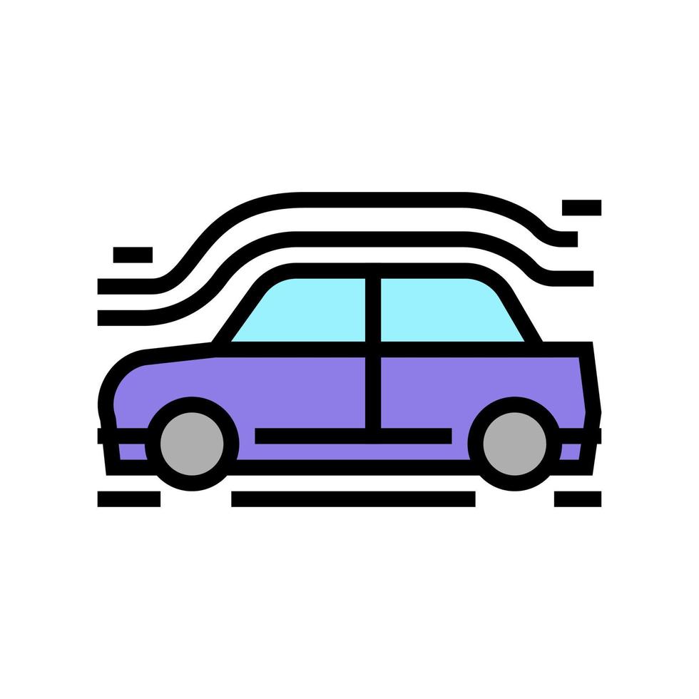 car aerodynamics test color icon vector illustration