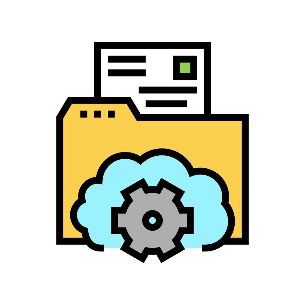 folder file storage work color icon vector illustration