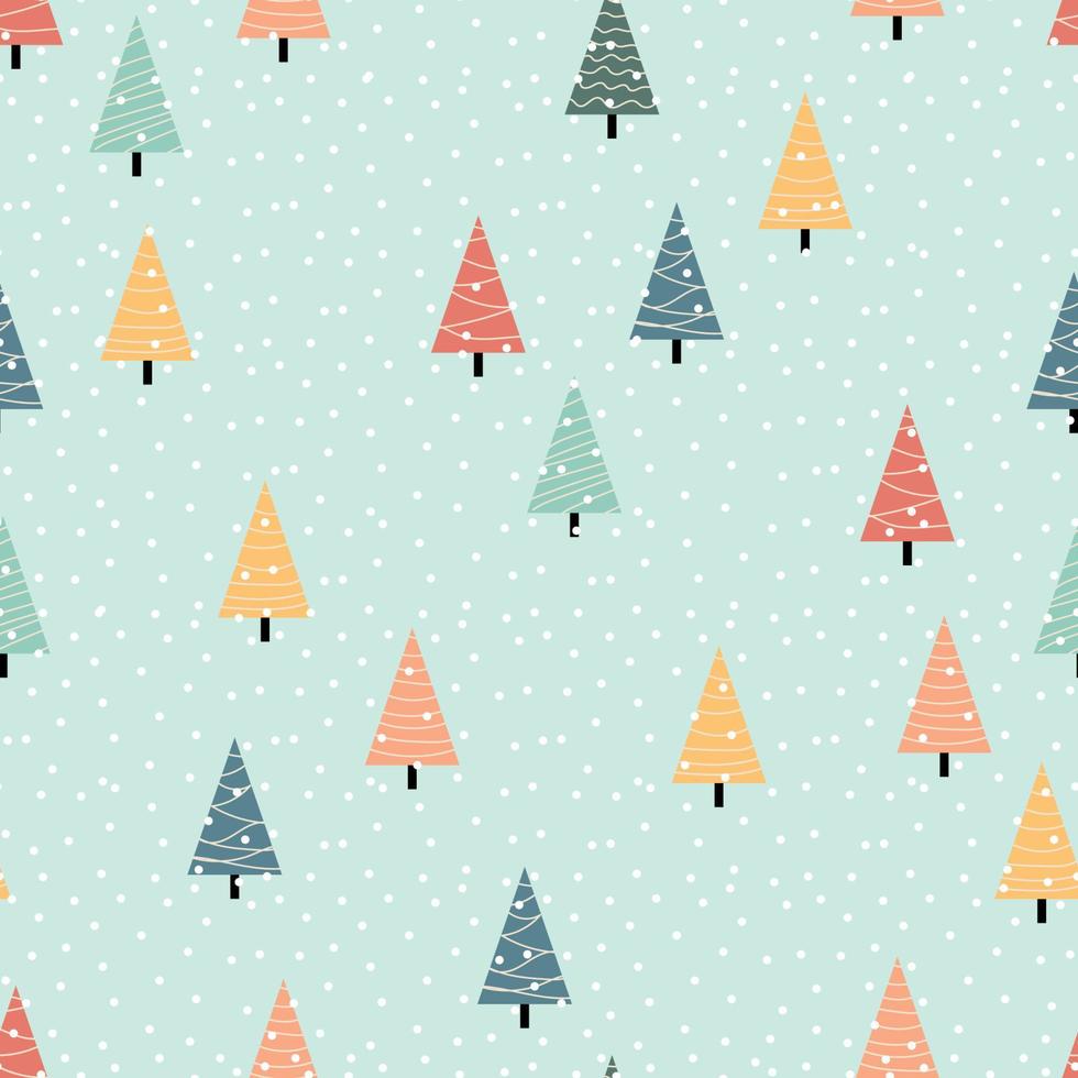 Christmas winter forest landscape . seamless pattern and background . Abstract Vector illustration