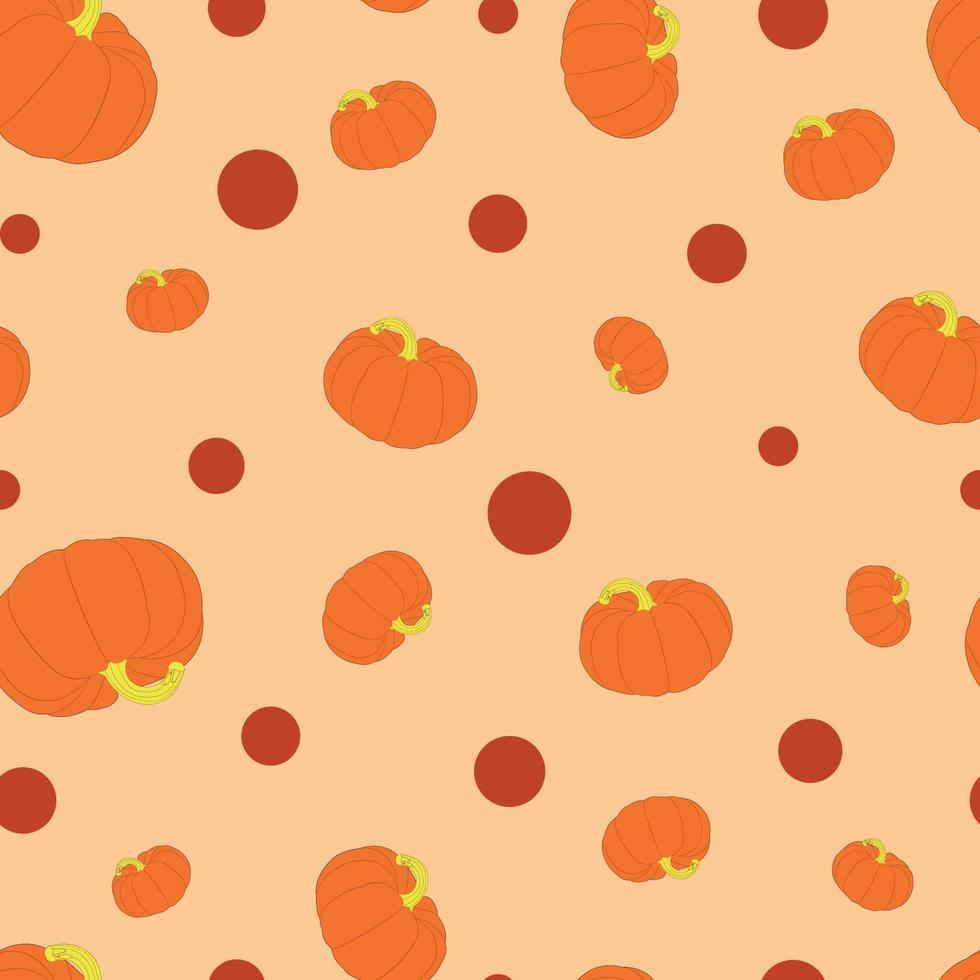 Pumpkin pattern vector seamless background