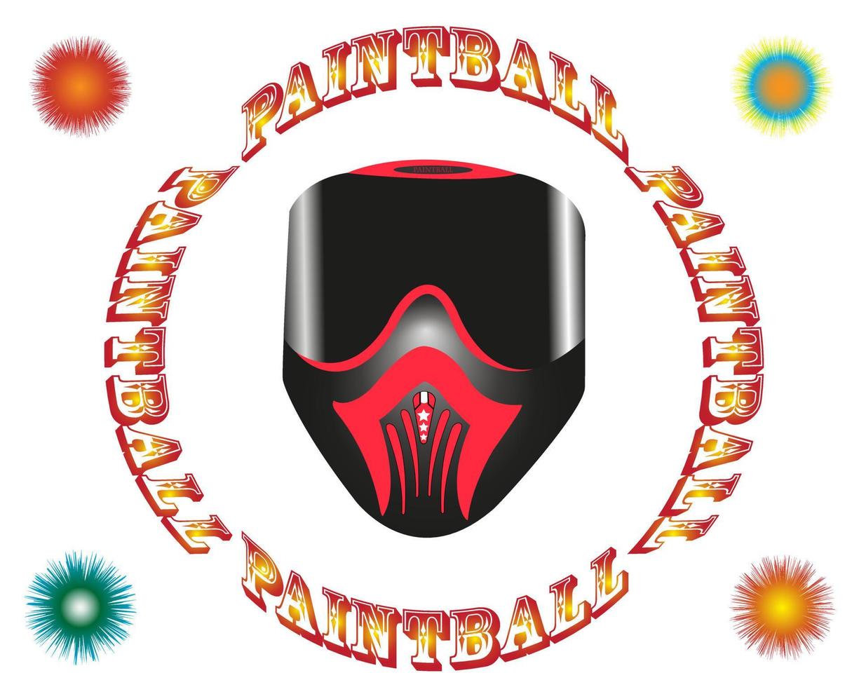 máscara de paintball sobre un fondo blanco vector