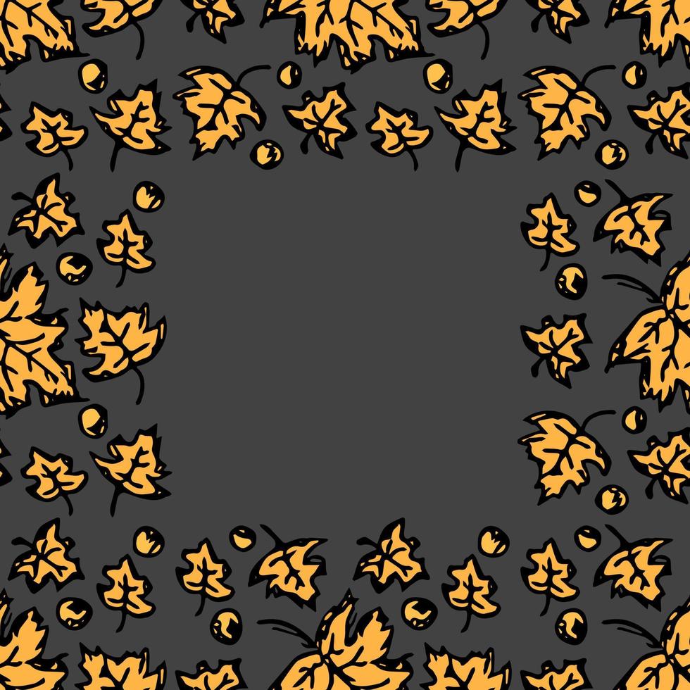 Autumn background with place for text. Seamless autumn leaves pattern. autumn maple leaves frame vector