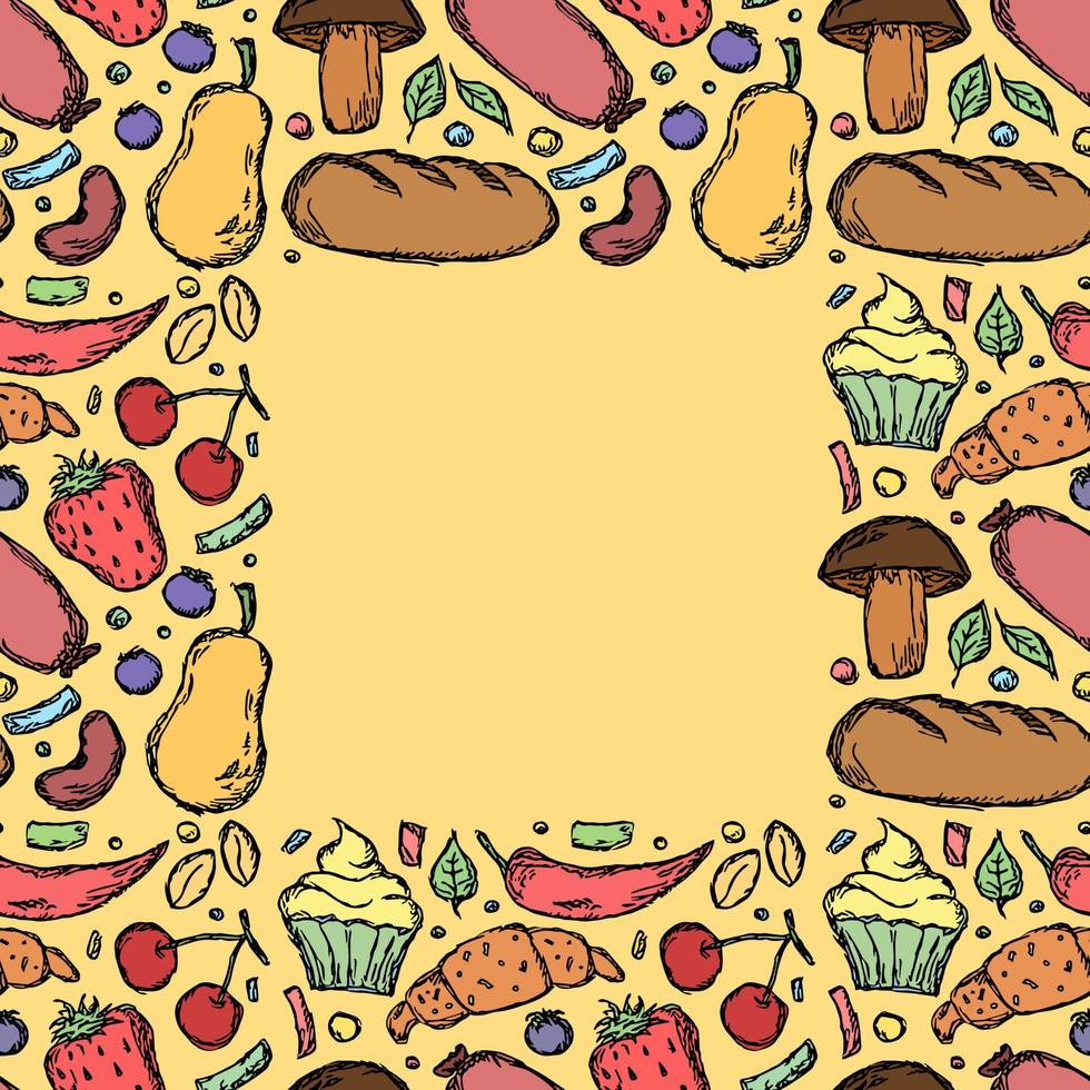 Food frame with place for text vector