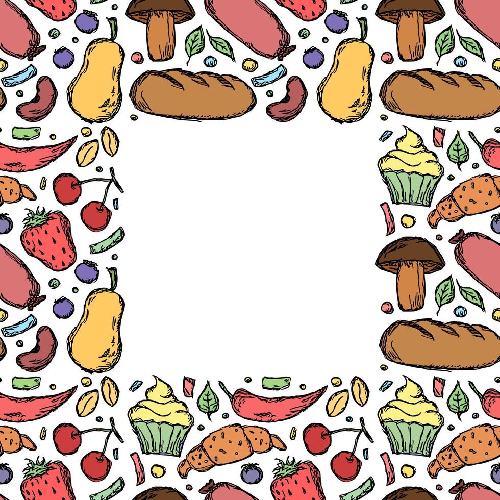 Food frame with place for text vector