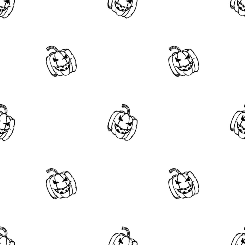 Seamless Halloween vector pattern. Doodle vector with halloween icons