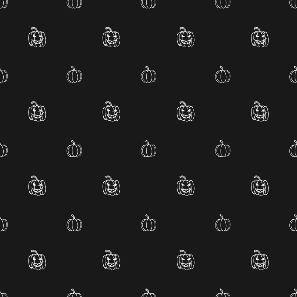 Seamless Halloween vector pattern. Doodle vector with halloween icons