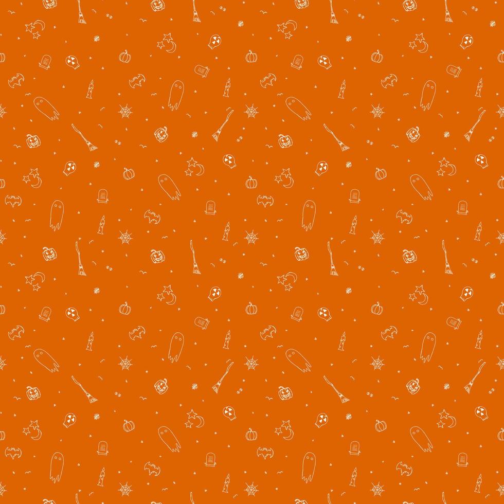 Halloween pattern. Seamless halloween doodle background vector