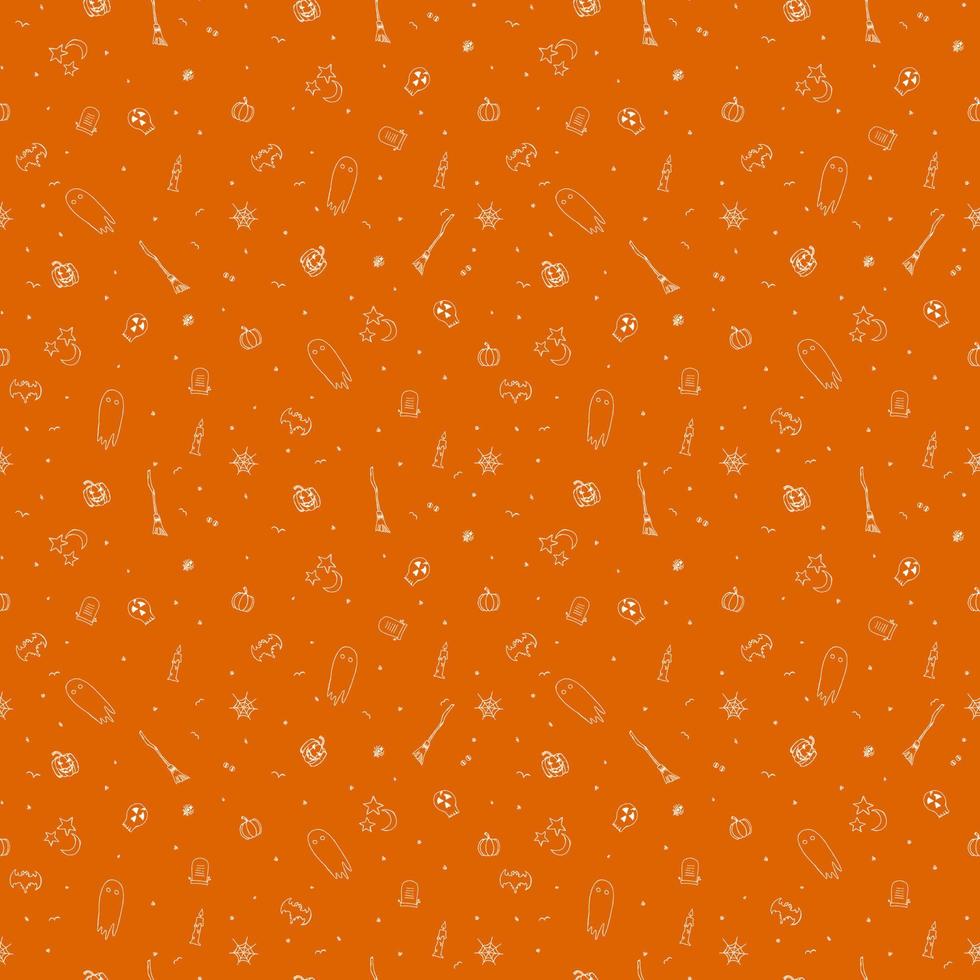 Halloween pattern. Seamless halloween doodle background vector