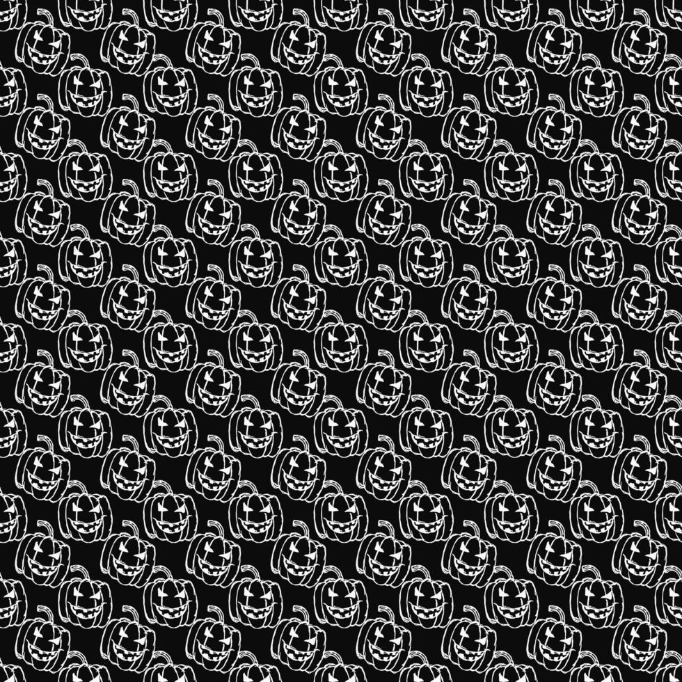 Seamless Halloween vector pattern. Doodle vector with halloween icons