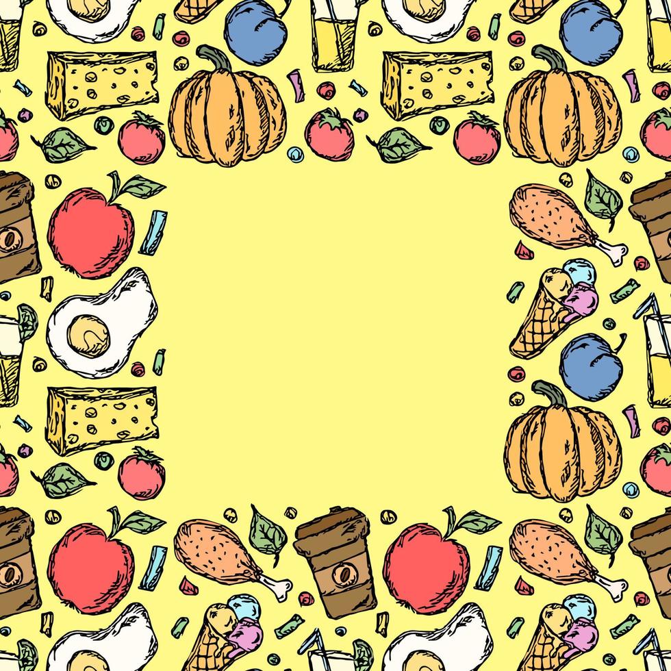 Food frame with place for text vector