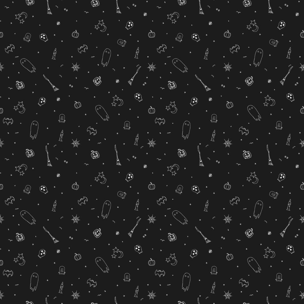 Halloween pattern. Seamless halloween doodle background vector