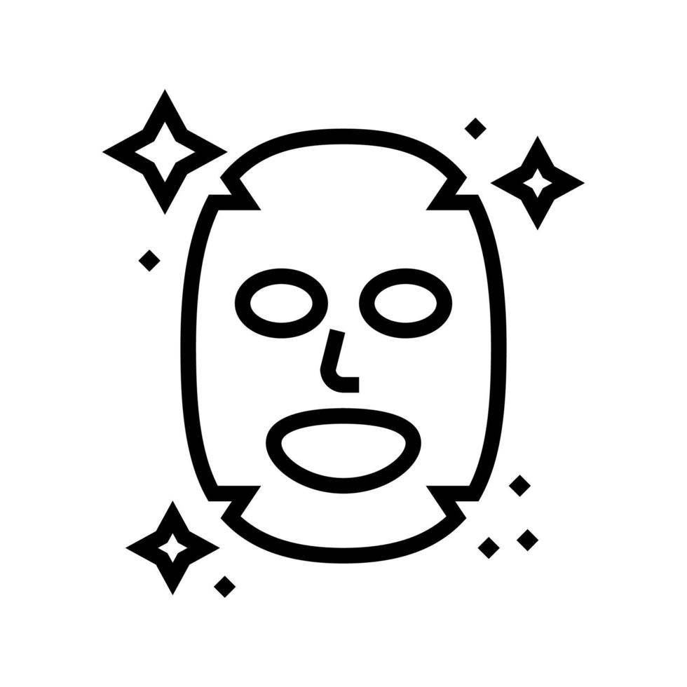 máscara facial línea icono vector negro ilustración
