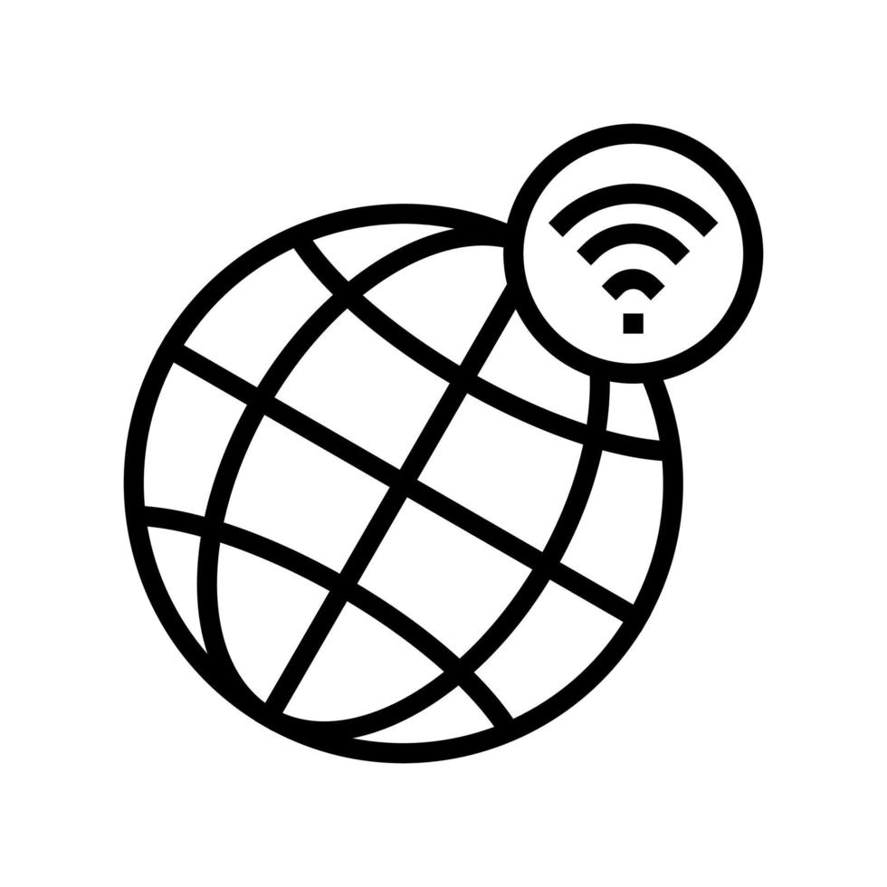 worldwide wifi connection line icon vector illustration